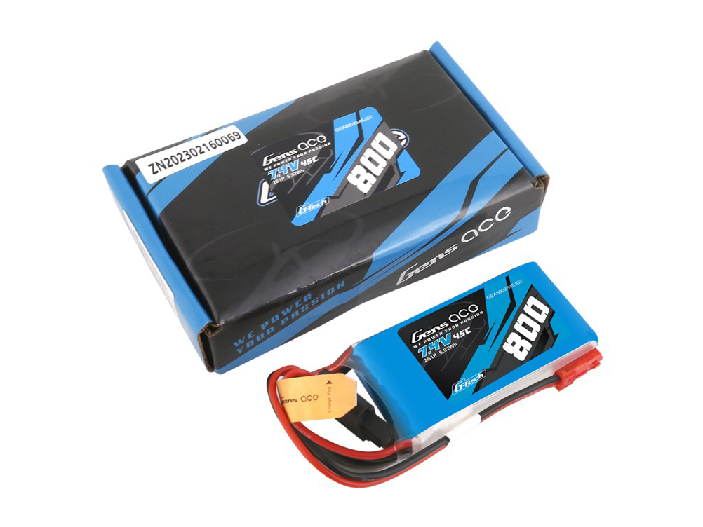 Li-Po G-Tech 2S 7.4V 800mAh 45C with BEC-5