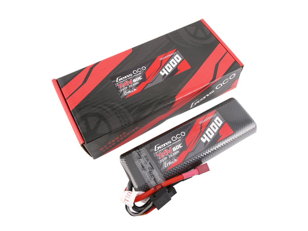 Li-Po G-Tech Car Hard Case 2S 7.4V 4000mAh 60C Bashing with-5
