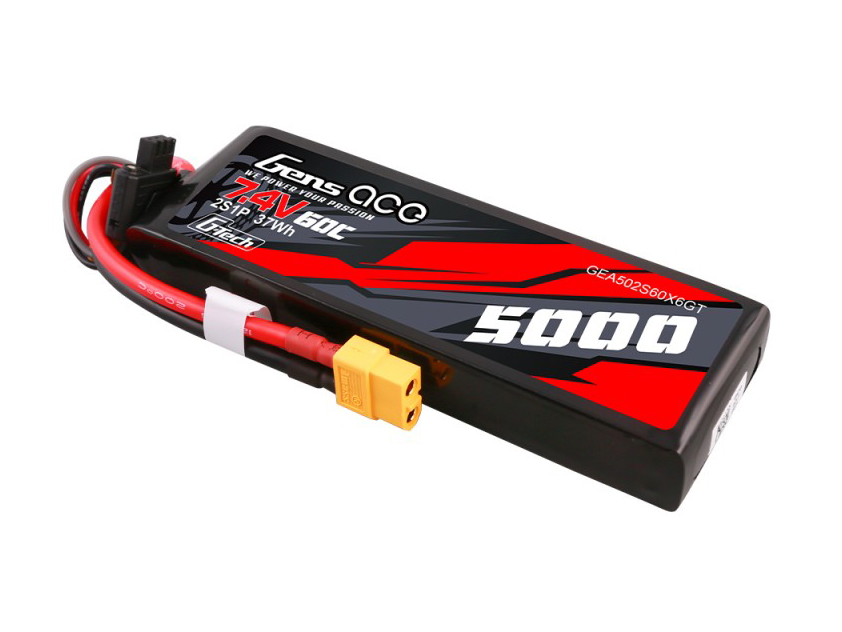 Gens Ace LiPo G-Tech Car 2S 7.4V 5000mah 60C with XT60-3