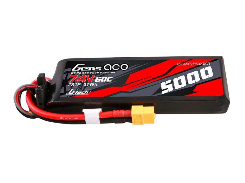 Gens Ace LiPo G-Tech Car 2S 7.4V 5000mah 60C with XT60-4