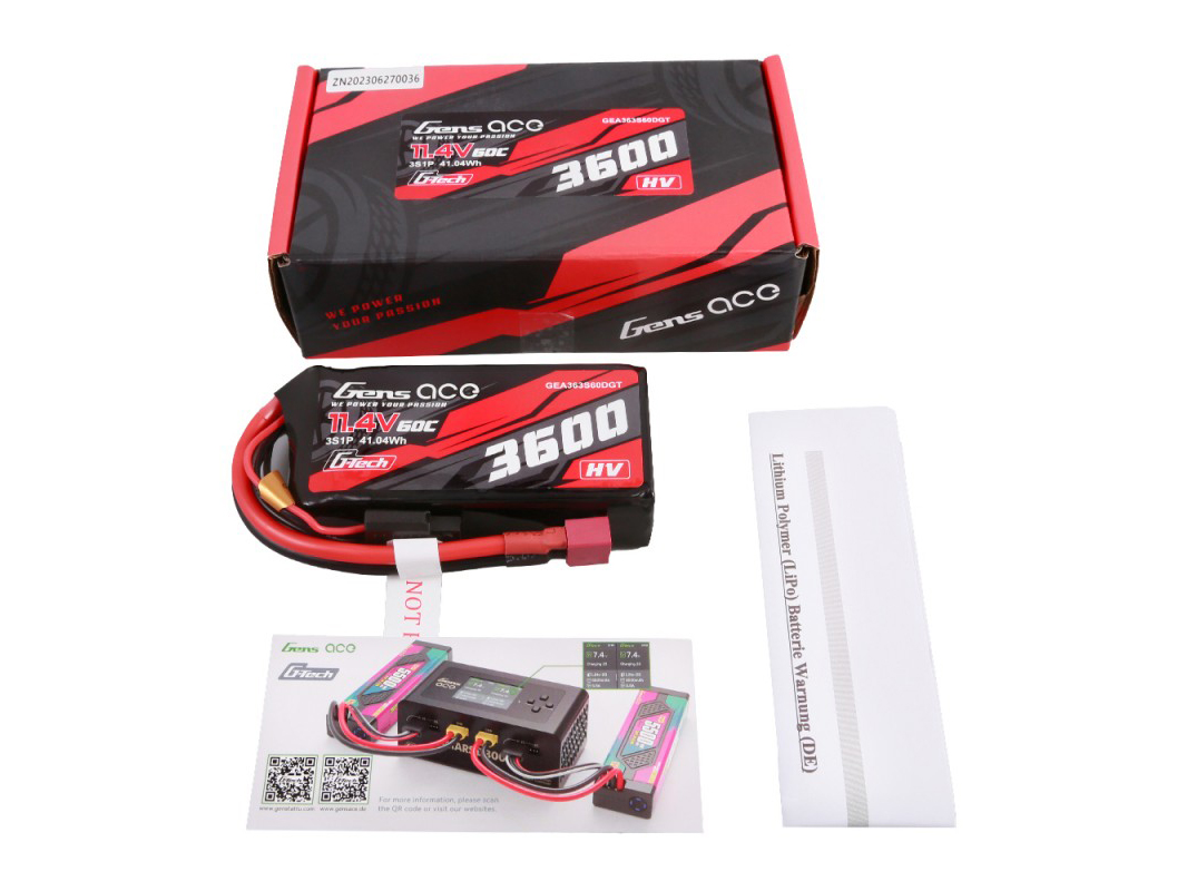 Li-Po Car G-Tech HV 3S 11.4V 3600mAh 60C with T-Type-5