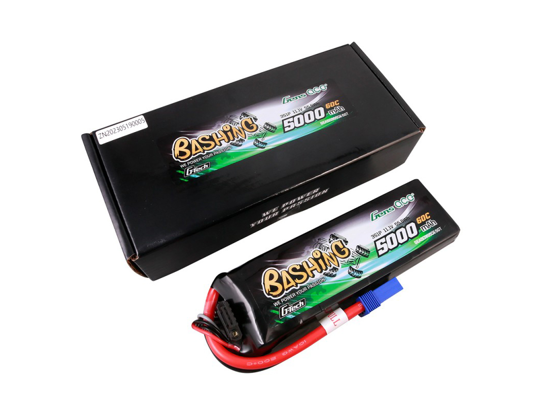Gens Ace Li-Po Car G-Tech 3S 11.1V 5000mAh 60C Bashing with EC5-6