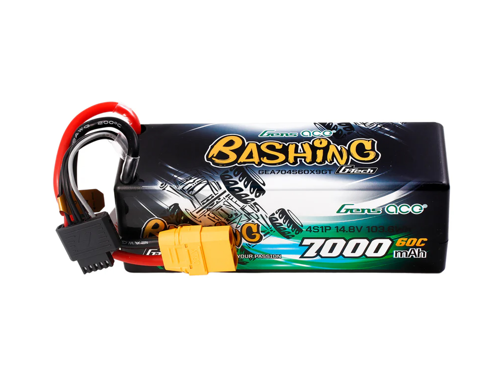 Li-Po G-Tech Car Hard Case 4S 14.8V 7000mAh 60C with XT90-3