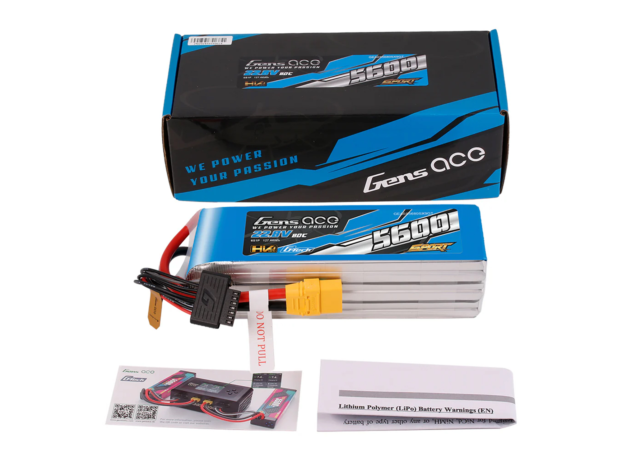 Li-Po G-Tech HV Sport 6S 22.2V 5600mAh 80C with XT90-5