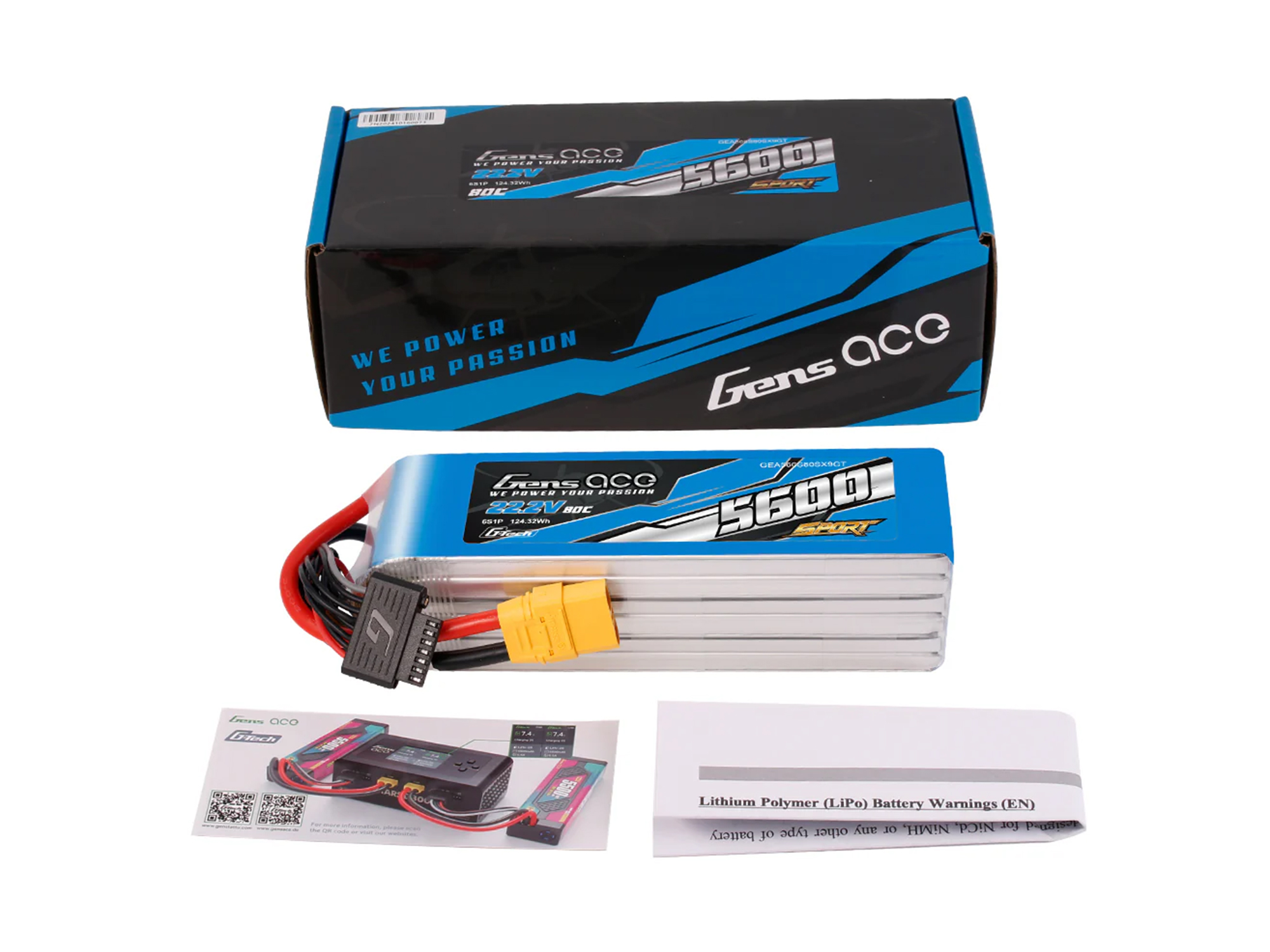 Li-Po G-Tech Sport 6S 22.2V 5600mAh 80C with XT90-5