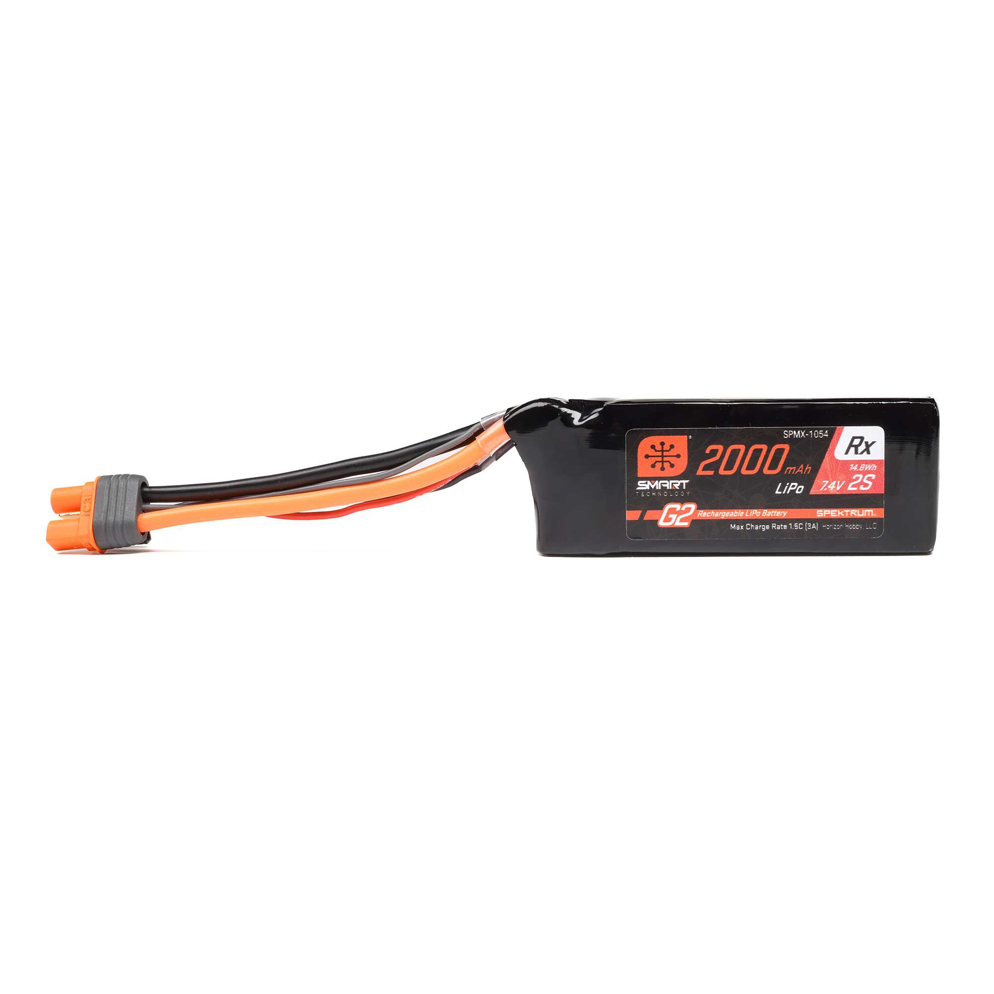 7.4V 2000mAh 2S 15C Smart G2 Receiver LiPo Battery: IC3-4