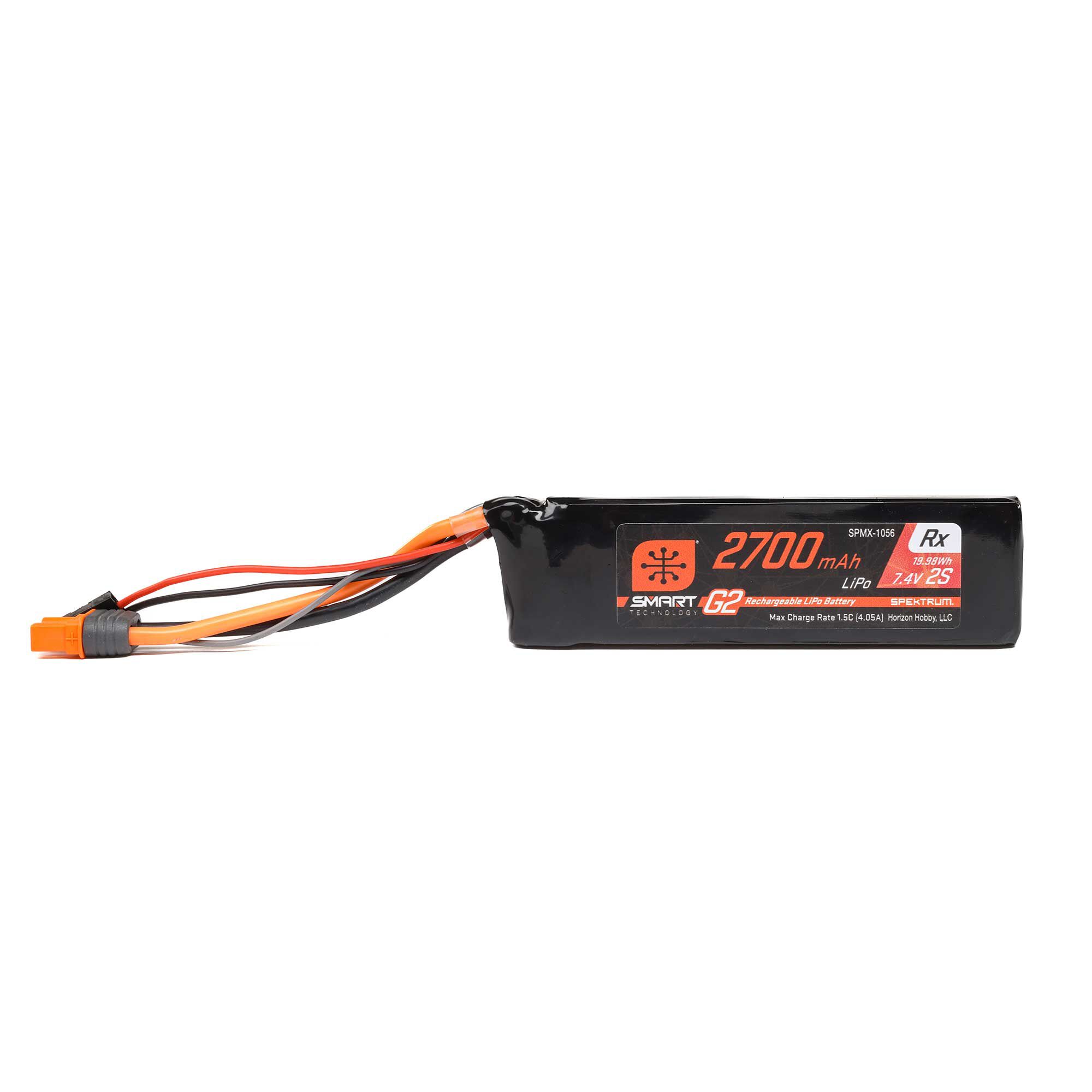 7.4V 2700mAh 2S 15C Smart G2 Receiver LiPo Battery: IC3-4