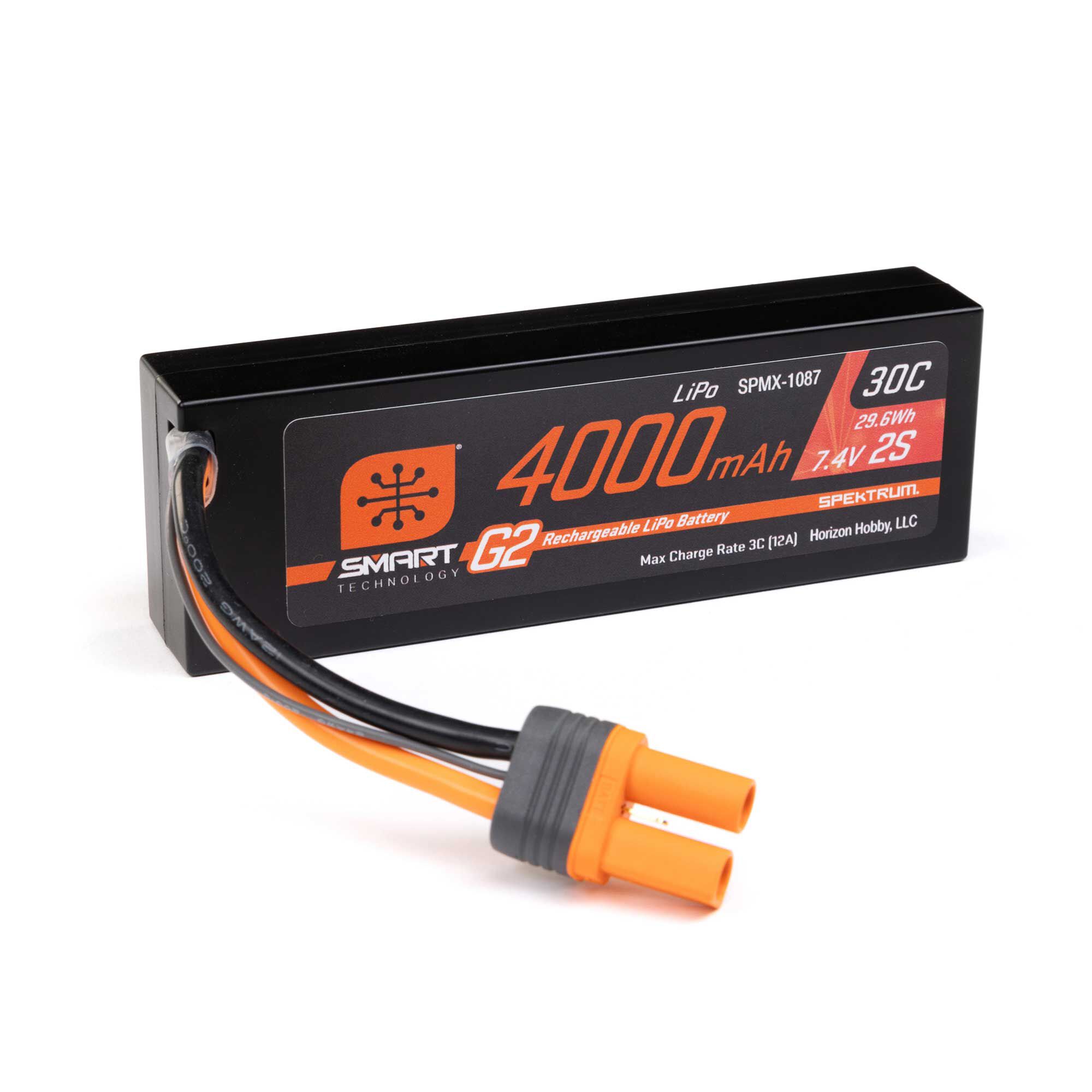 7.4V 4000mAh 2S 30C Smart G2 Hardcase LiPo Battery: IC5-2