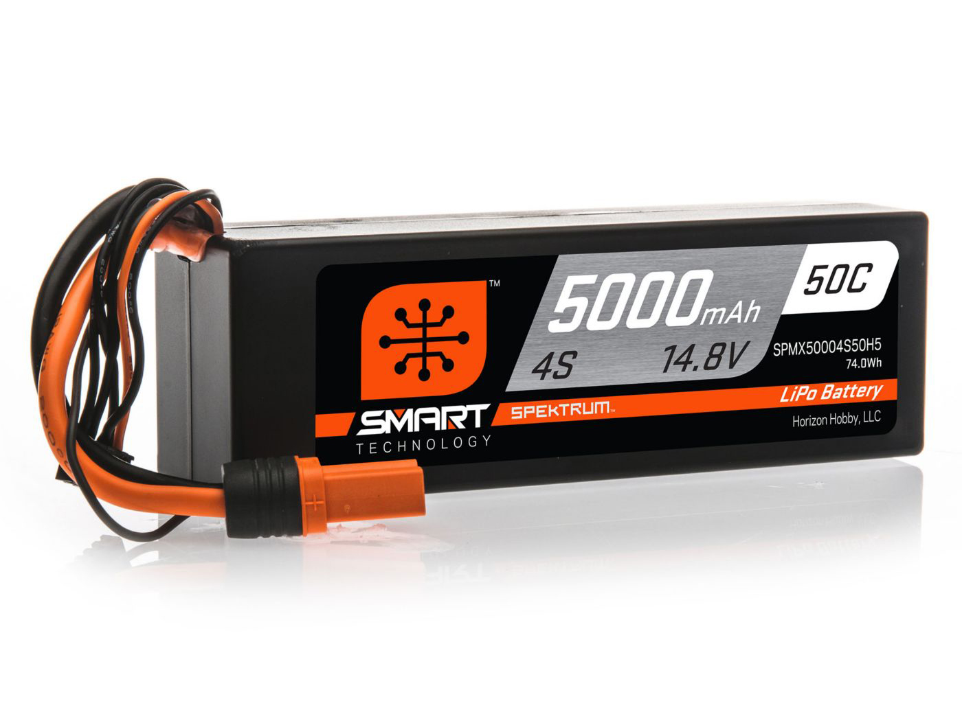 Spektrum 5000mAh 4S 14.8V 50C Smart LiPo Hardcase; IC5-2