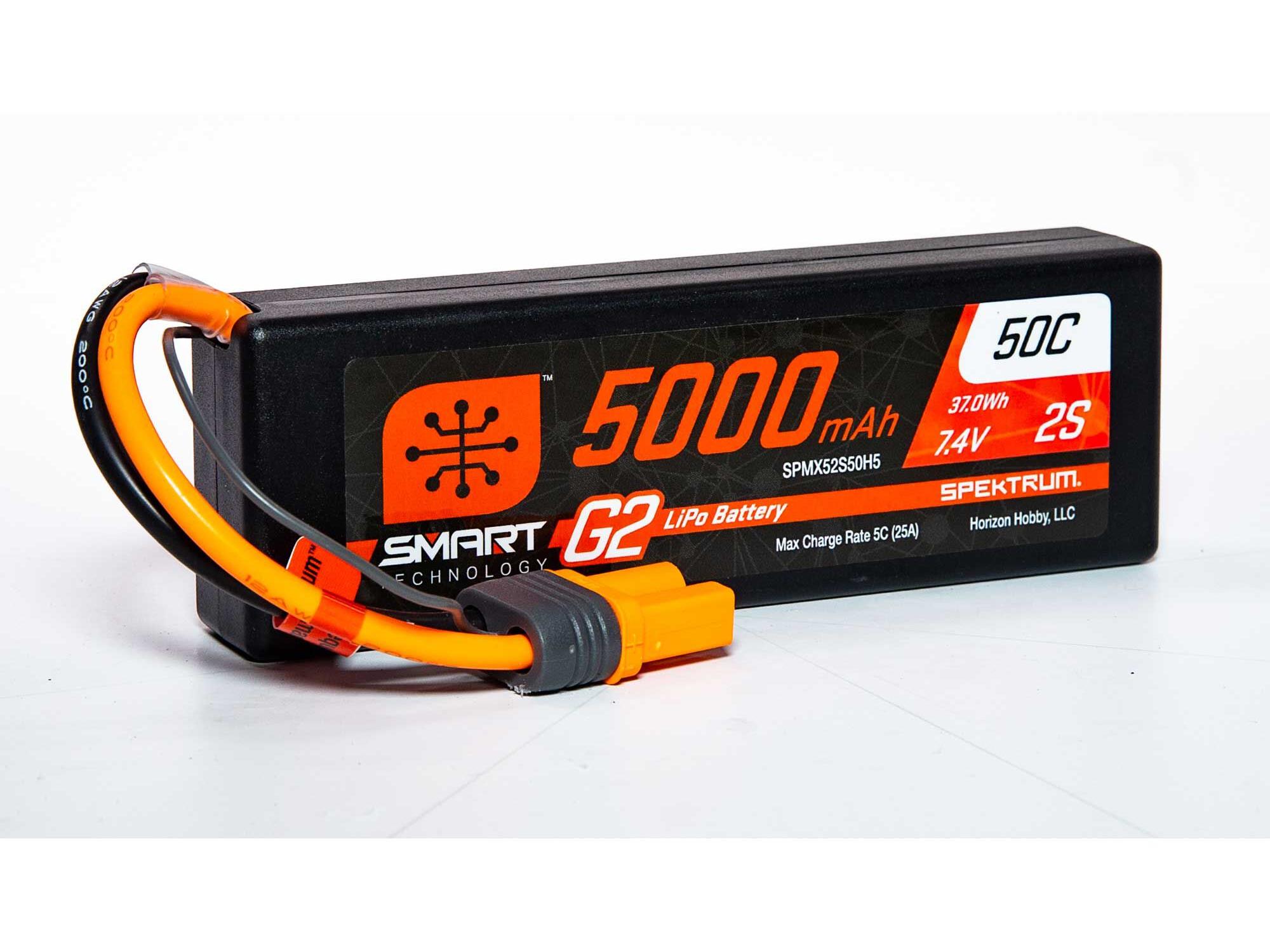 Spektrum 5000mAh 2S 7.4V SMART G2 50C IC5-2