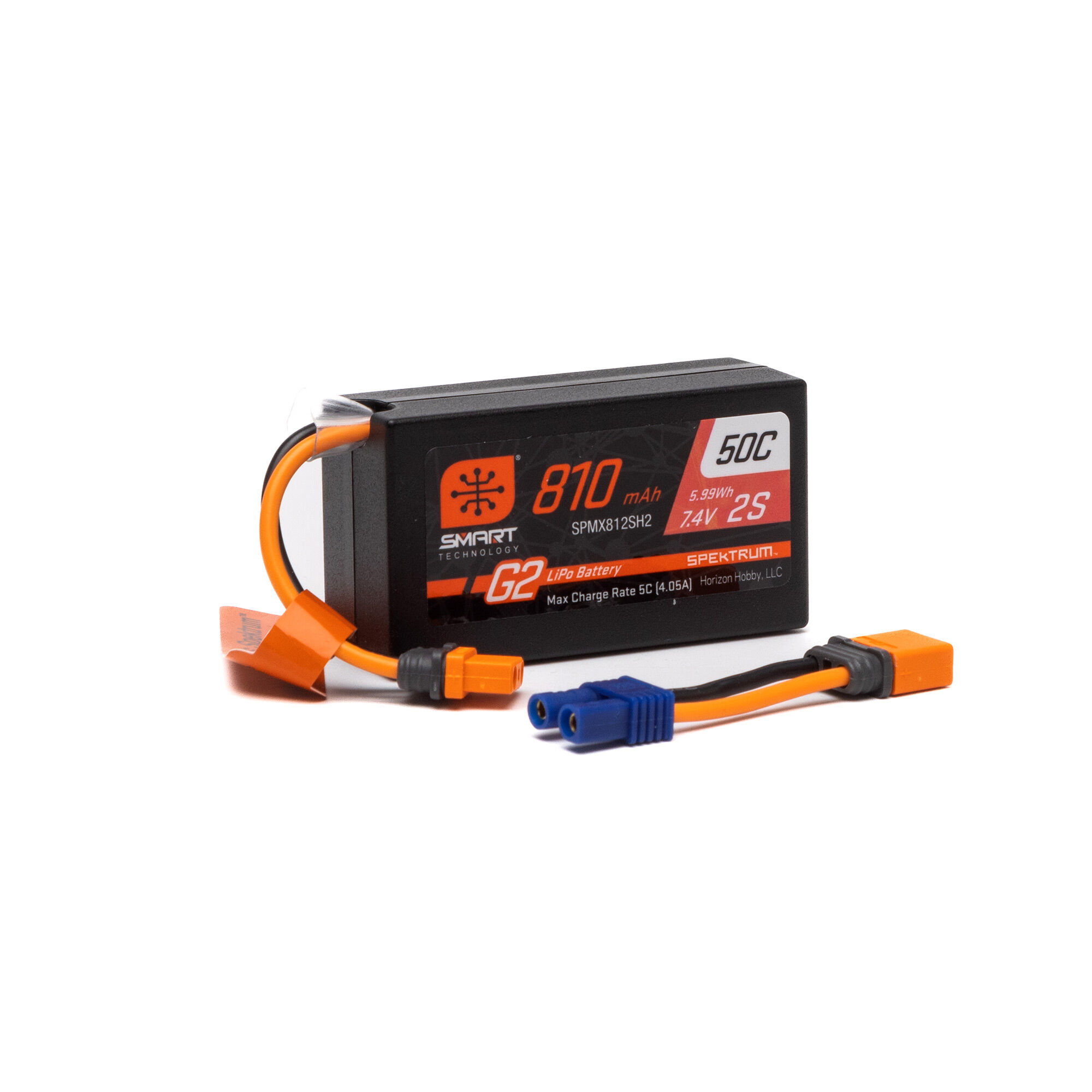 Spektrum 7.4V 810mAh 2S Smart G2 50C LiPo: IC2-4