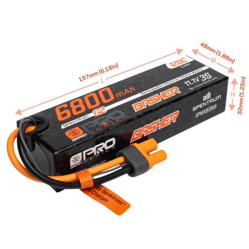 11.1V 6800mAh 3S 120C Smart G2 Pro Basher LiPo: IC5-3