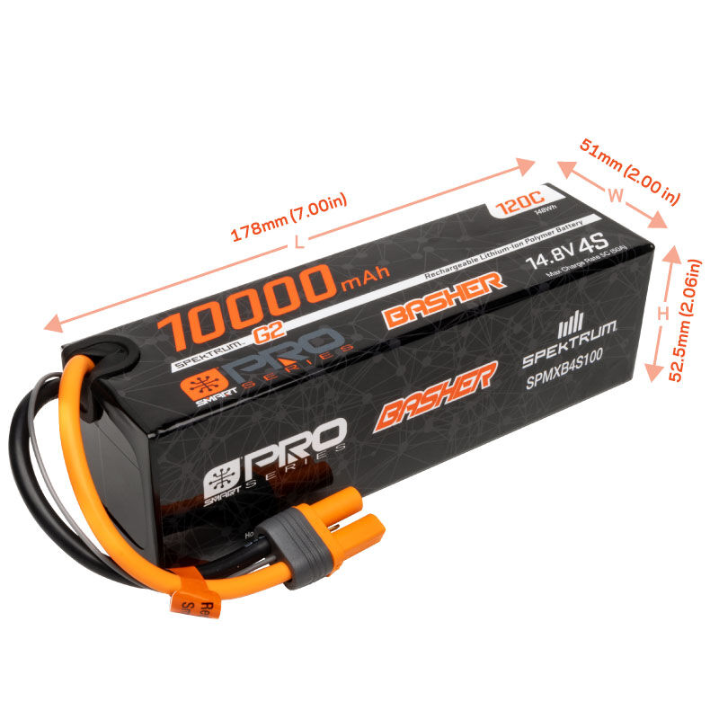 14.8V 10000mAh 4S 120C Smart G2 Pro Basher LiPo: IC5-3
