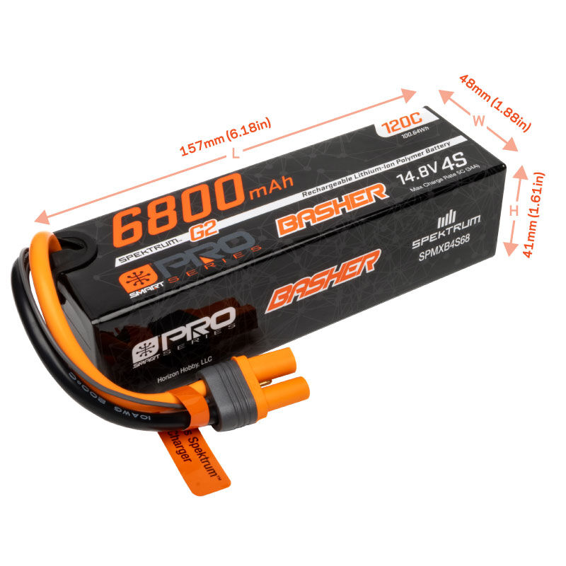14.8V 6800mAh 4S 120C Smart G2 Pro Basher LiPo: IC5-3