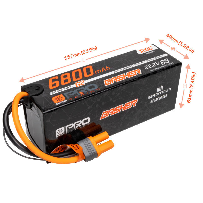 22.2V 6800mAh 6S 120C Smart G2 Pro Basher LiPo: IC5-3