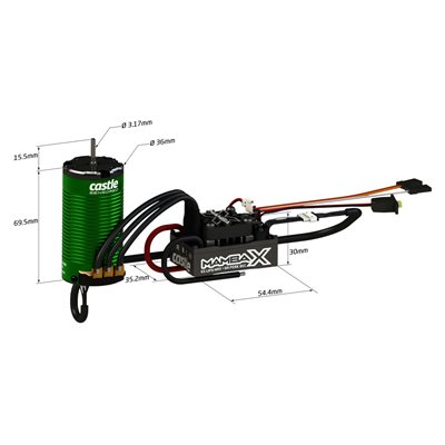 Mamba X SCT,  Sensored, 25.2V WP Esc & 1415-2400kV 5mm Combo-4