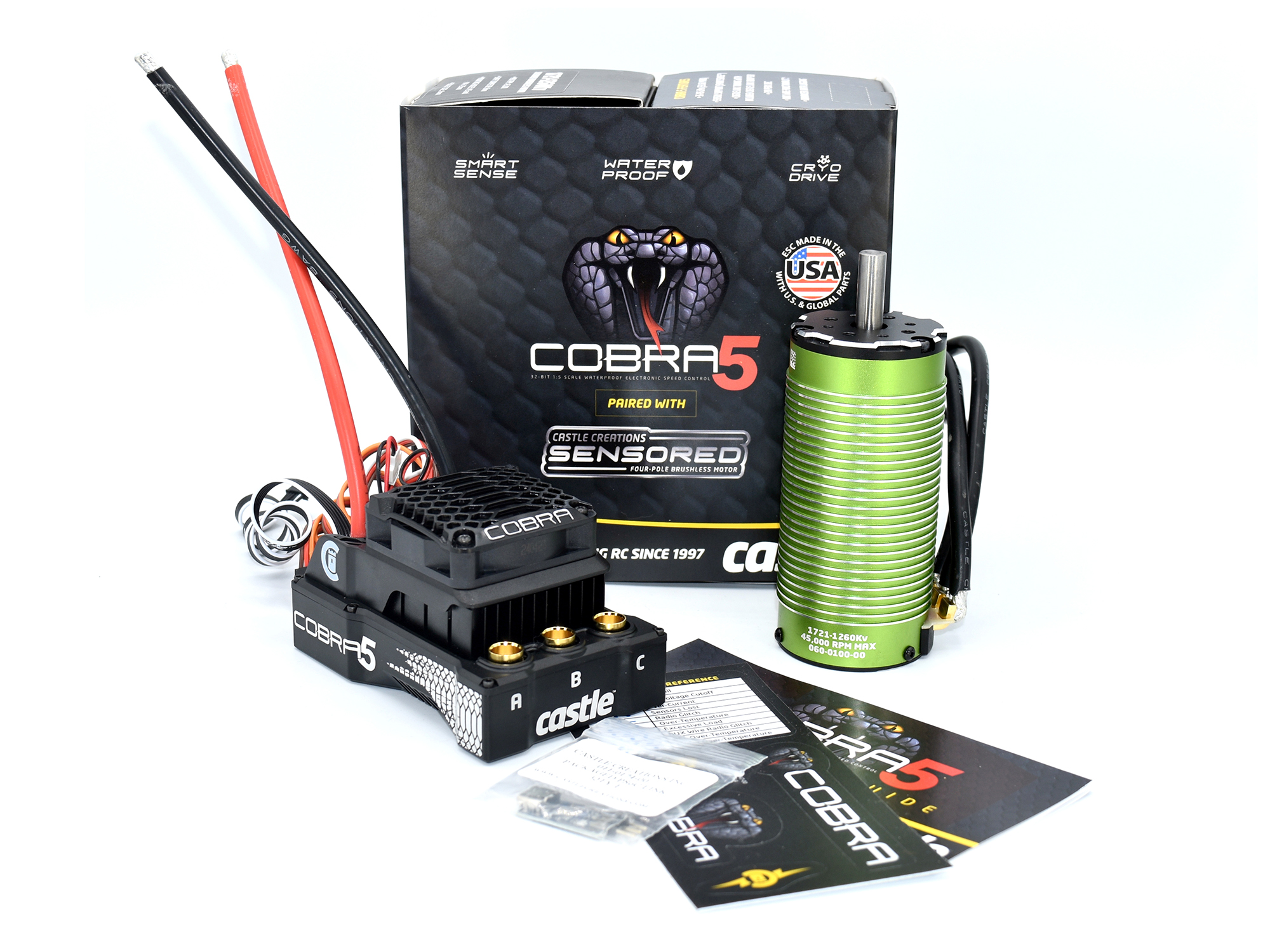 COBRA 5, 8S, 33.6V ESC, 20A PEAK BEC W/1721-1260KV-3