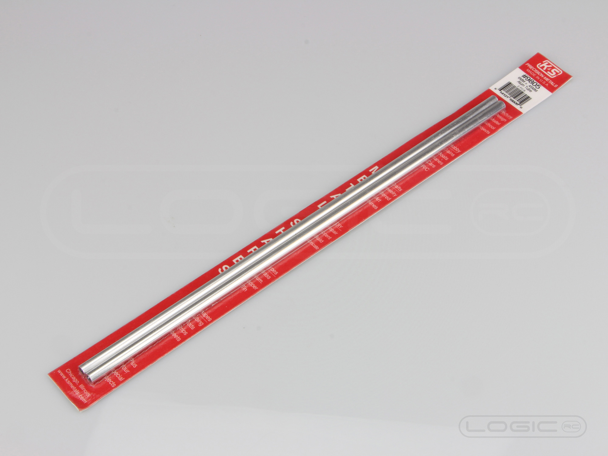 300mm Round Aluminium Tube 6mm OD (Pk2) .45mm Wall