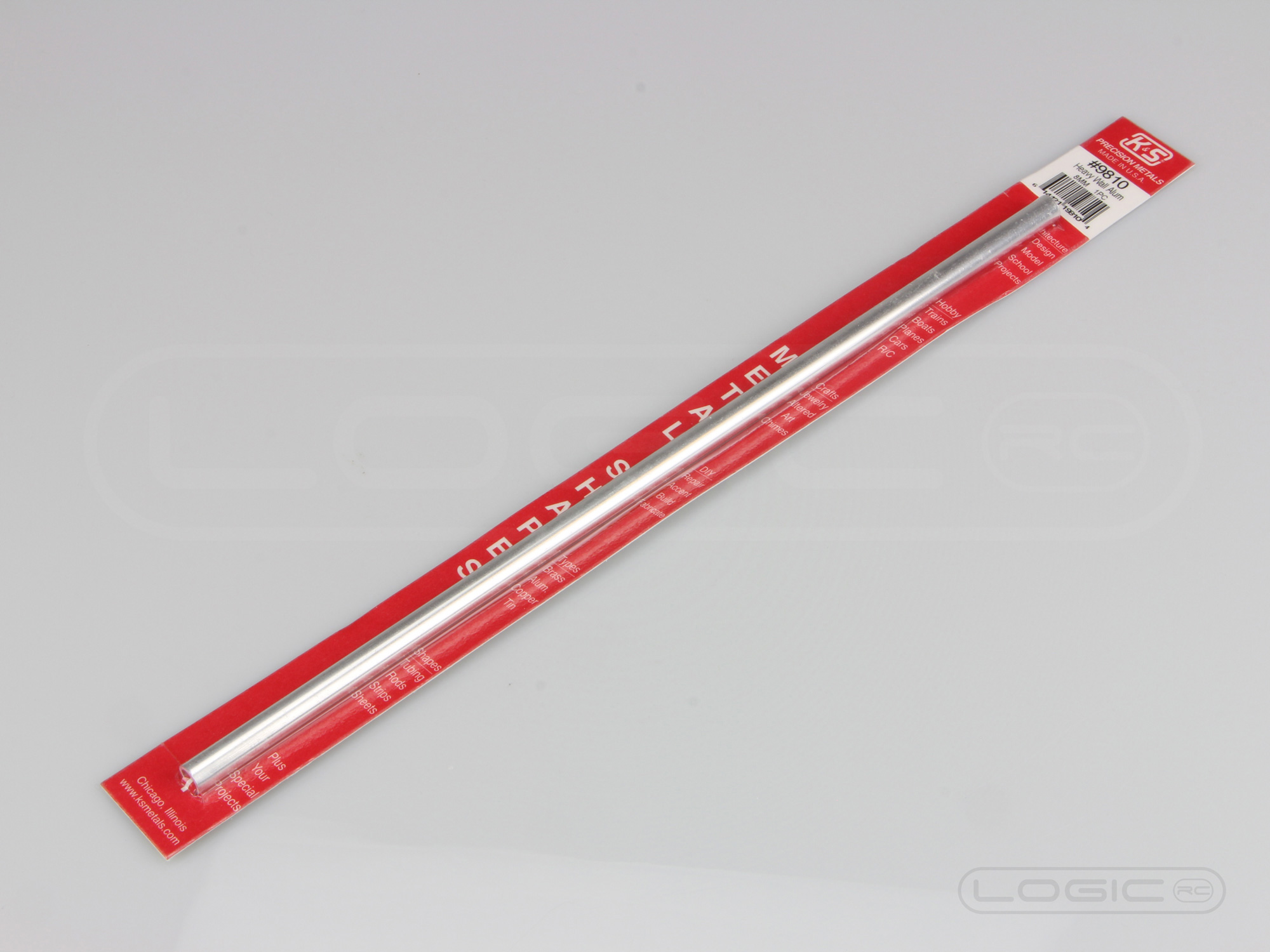 300mm Heavy Wall Aluminium Tube 8mm OD (Pk1) .89mm Wall