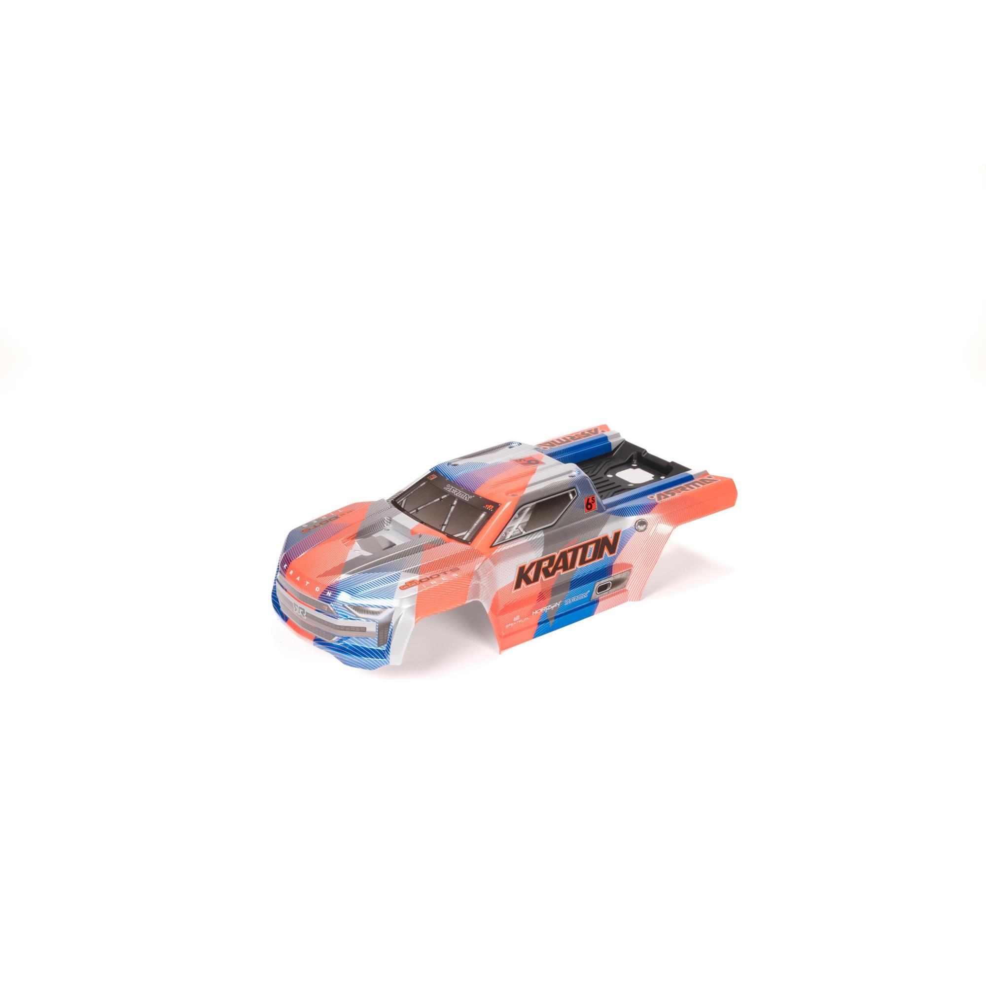 1/8 Painted Body with Decals, Blue/Orange: KRATON 6S BLX V6