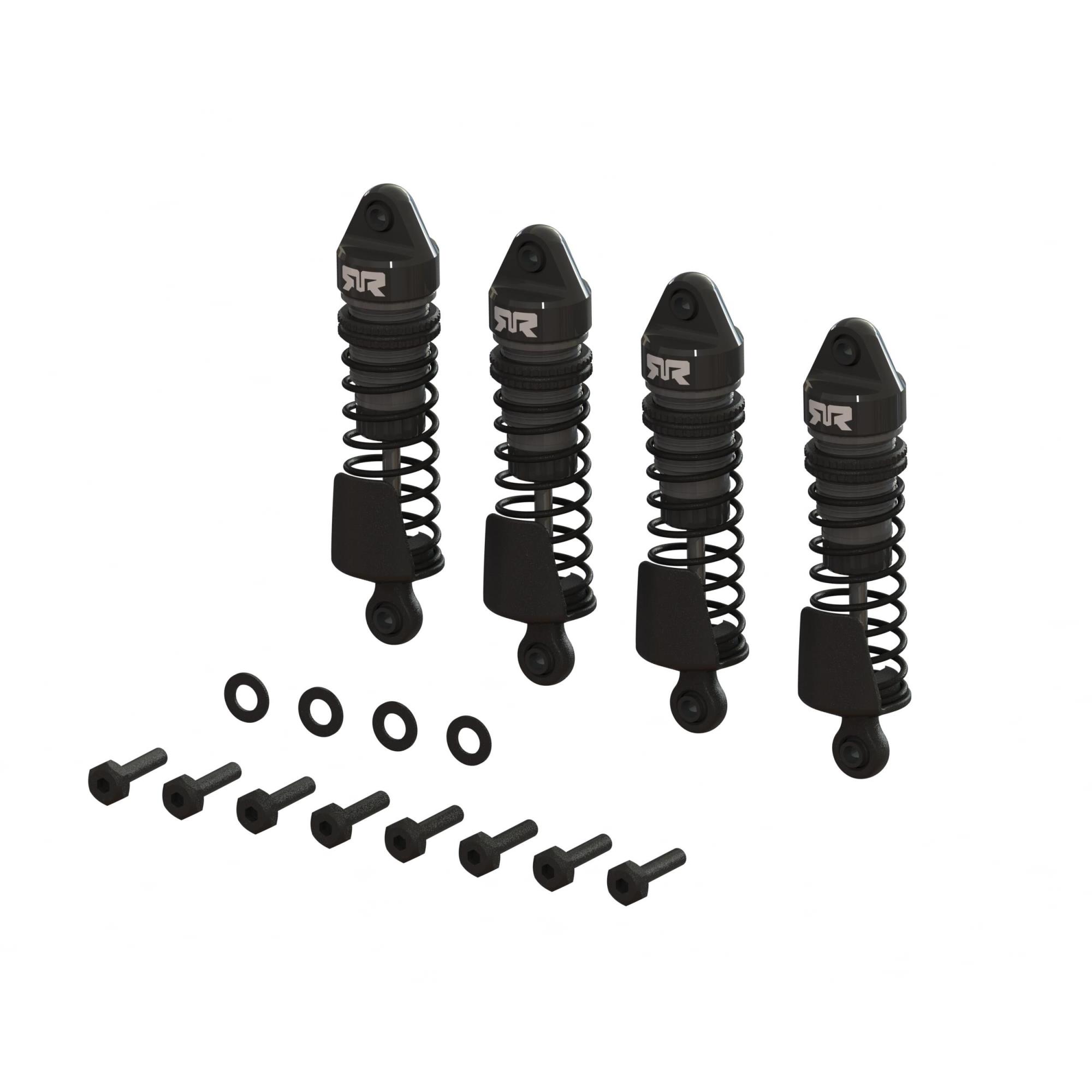 Aluminum Shock Set, 58mm Length, 2000cSt Oil (4), Gunmetal: