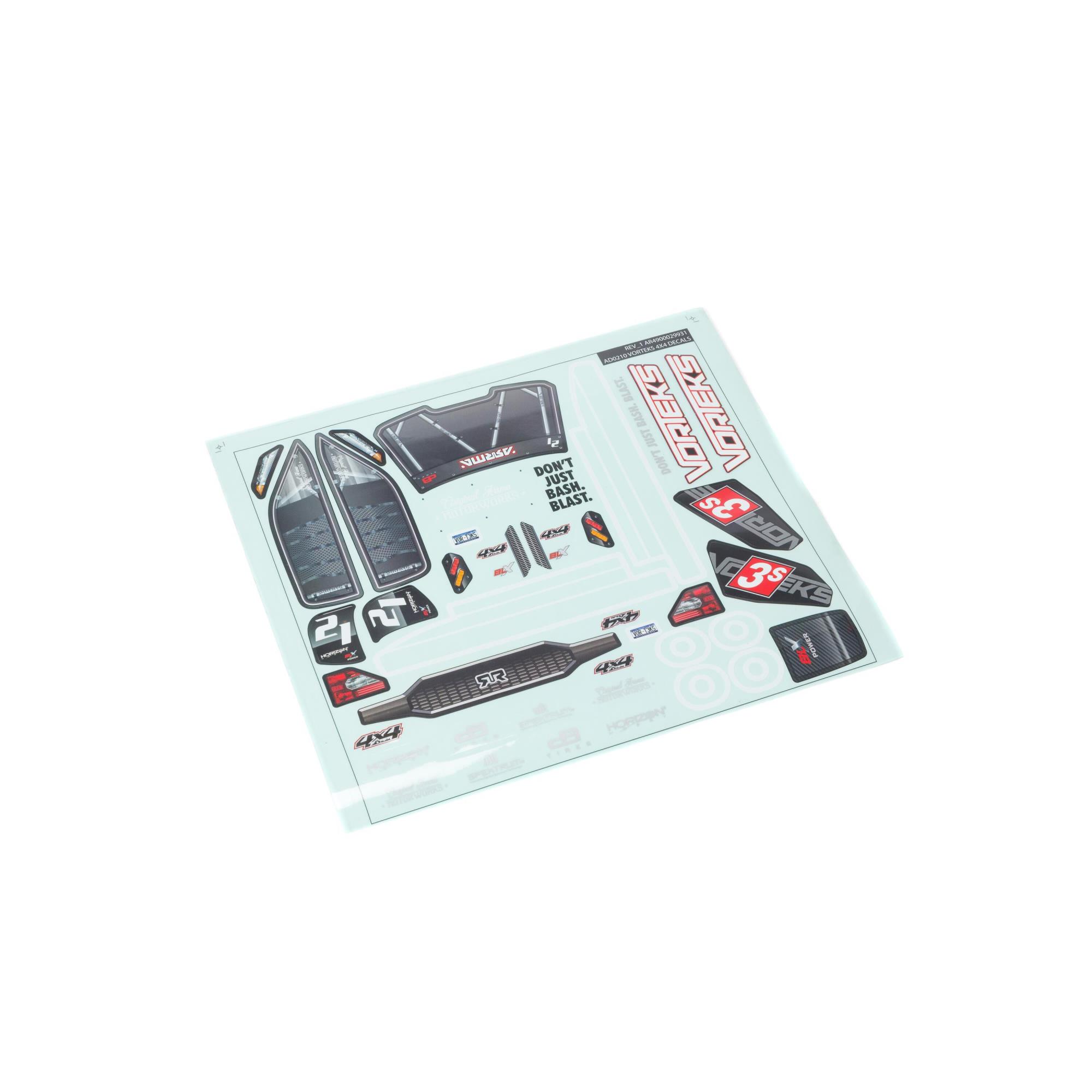 Clear Body with Decals and Window Masks:  VORTEKS 4X4 BLX-2