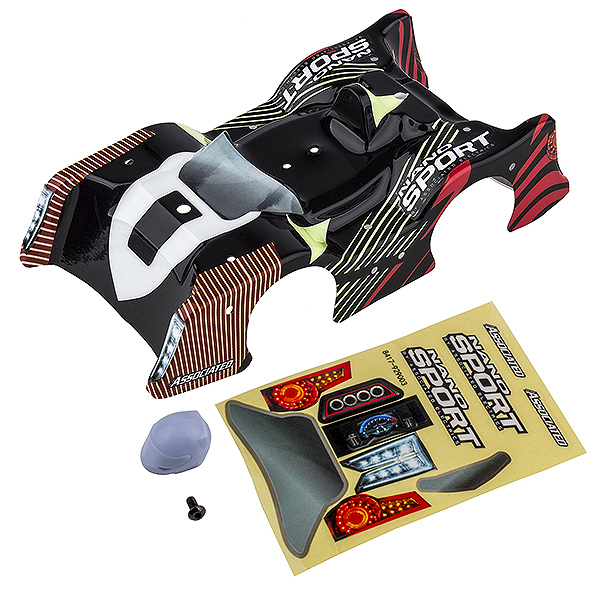 Team Associated Nano Sport Red/black Bodyshell W/decals
