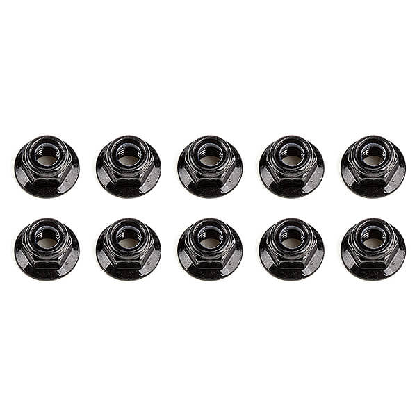 Team Associated M5 Locknuts, Flanged, Black