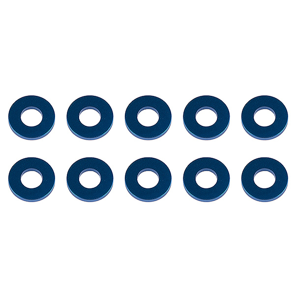 Associated Washers 7.8 X 3.5 X 1.0mm Blue Aluminium (10)
