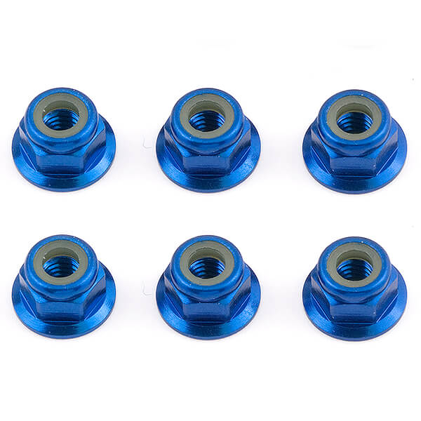 associated-ft-m4-locknut-blue-aluminium-flanged