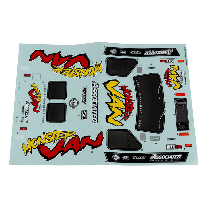 Team Associated Mt12 Monster Van Decal Sheet