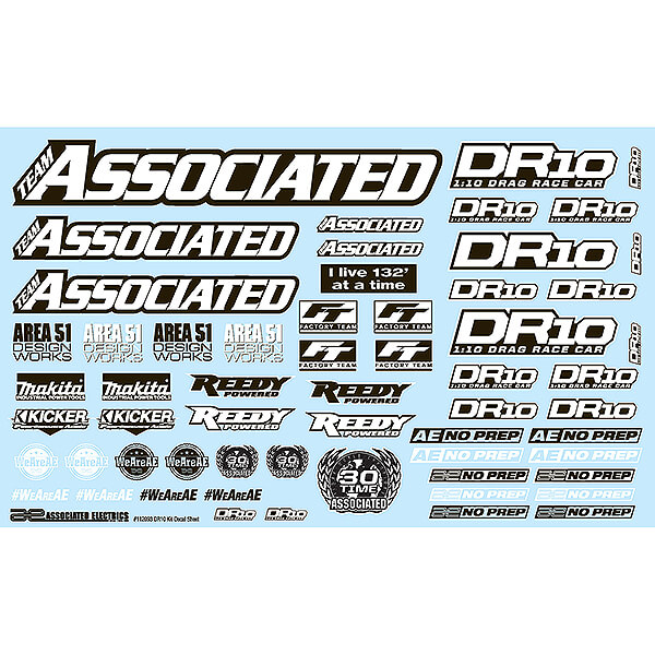 Team Associated Dr10 Decal Sheet