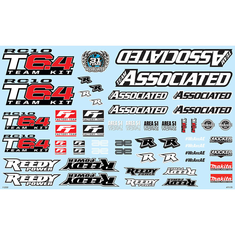 Team Associated Rc10t6.4 Decal Sheet