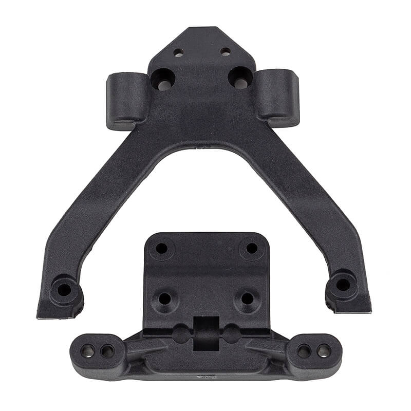 Team Associated Rc10b6.4/t6.4 Fr Top Plate & Mount Angled Carbon
