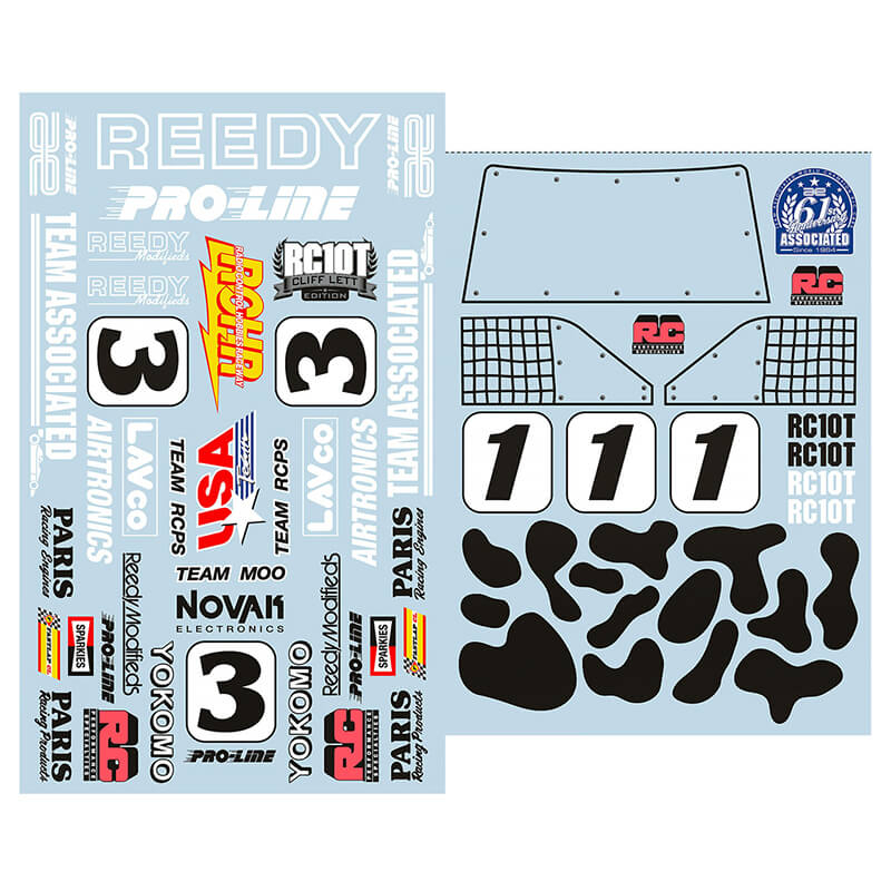 Team Associated Rc10t Cliff Lett Team Moo Decal Set