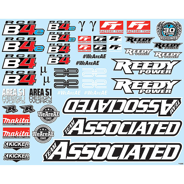 Team Associated Rc8b4 Decal Sheet