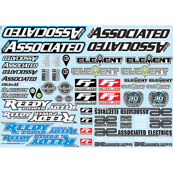 Team Associated 'ae' Branding Decal Sheet