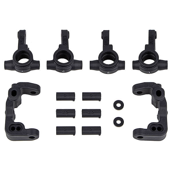 Team Associated Rc10b6.4 -1mm Scrub Caster And Steering Blocks, Carbon