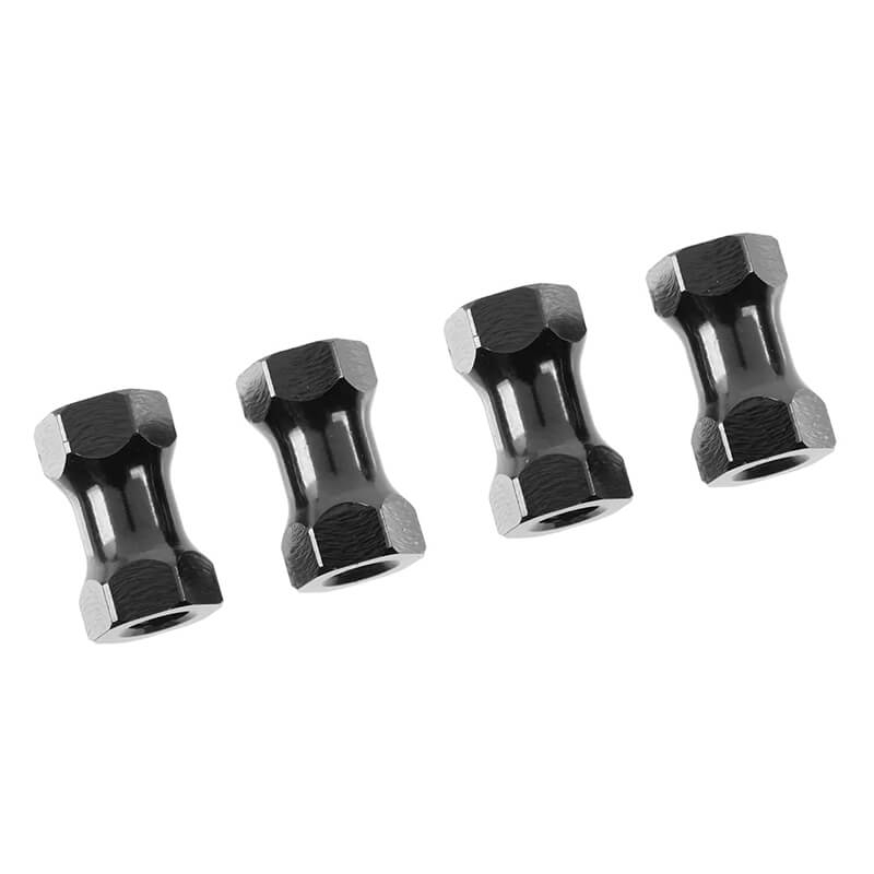 Corally Chassis Post 10mm Aluminium Black 4 Pcs