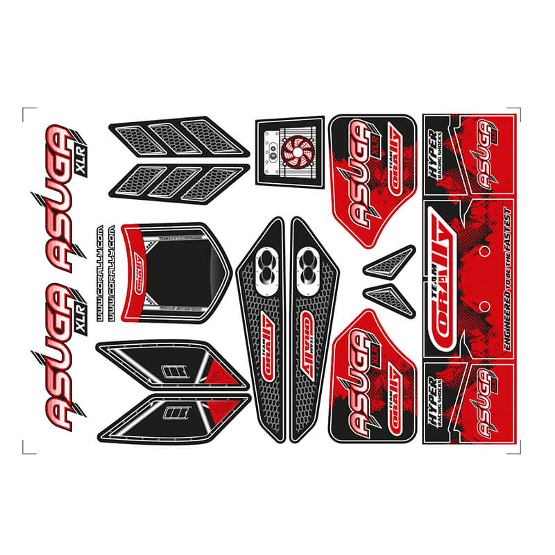 Corally Body Decal Sheet Asuga Xlr Red 1 Pc