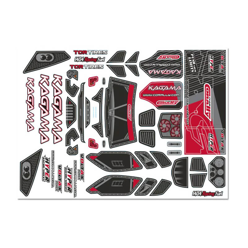 Team Corally Body Decal Sheet Kagama Red 1pc