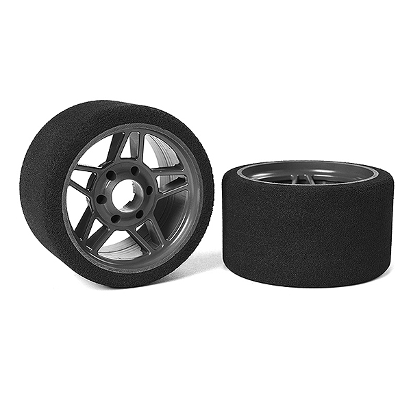 Corally Attack Foam Tyres 1/8 Ssx8 32 Shore Front 65mm Carbon Flex Rims 2pcs