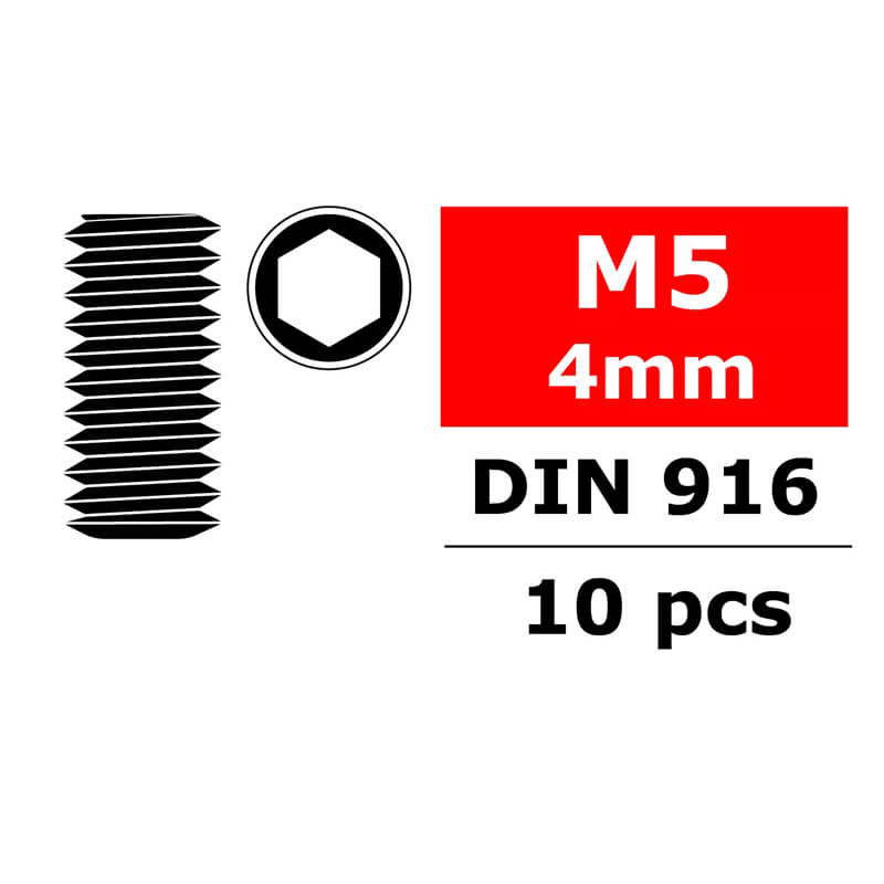 Corally Steel Set Screws M5 X 4mm Hex 10 Pcs