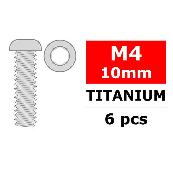 Corally Titanium Screws M4 X 10mm Hex Button Head 6