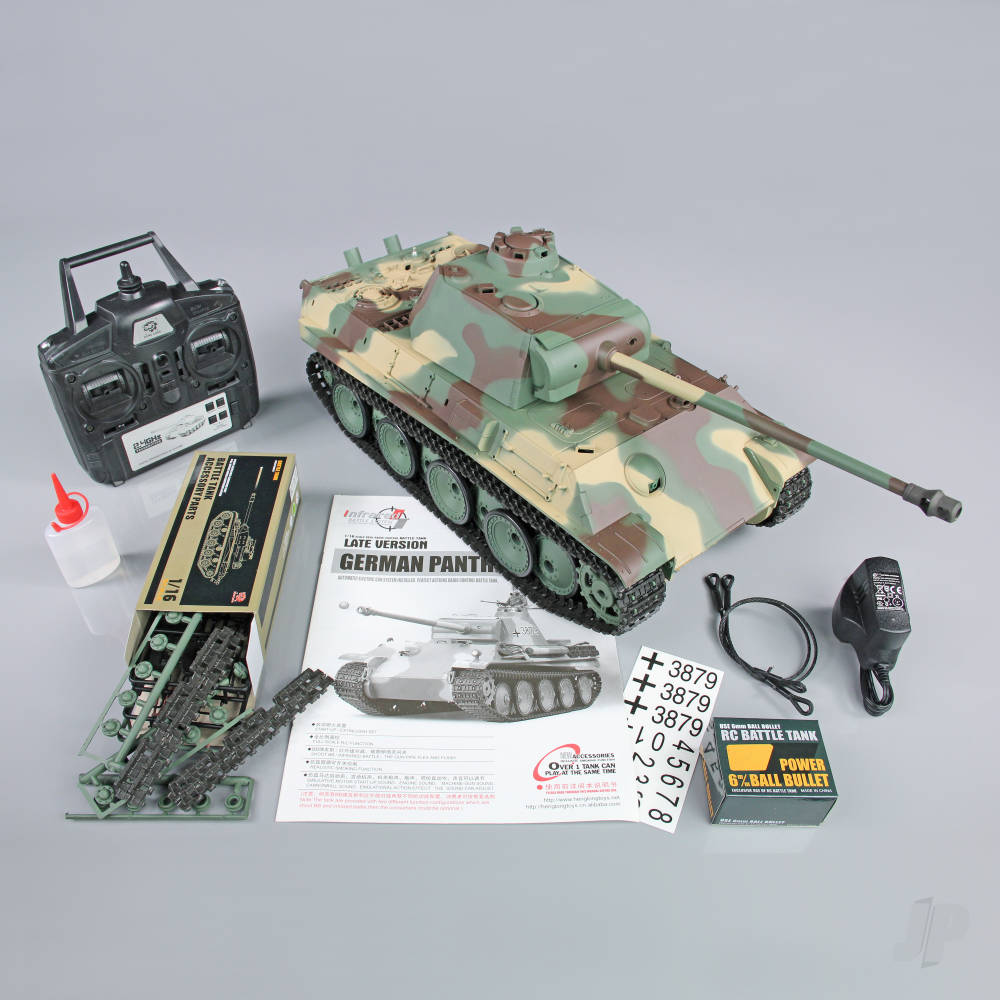 Henglong 1:16 German Panther Type G I with Infrared Battle System (2.4GHz + Shooter + Smoke + Sound + Metal Gearbox)-4
