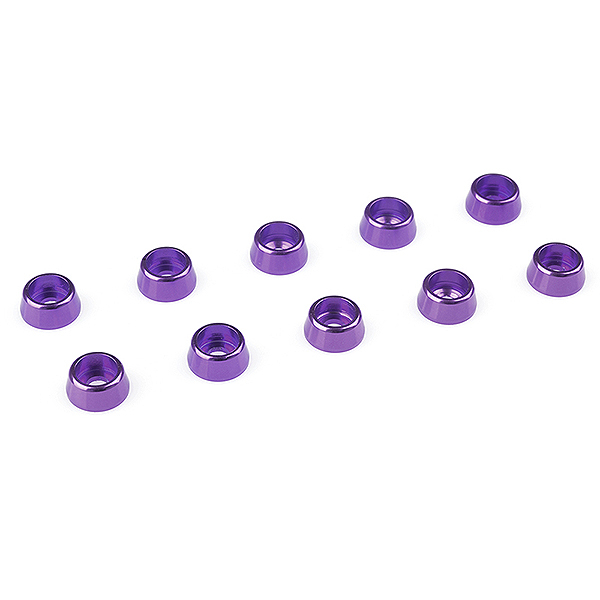 Corally Aluminium Washer For M2.5 Socket Head Screws Od=7mm Purple 10pcs