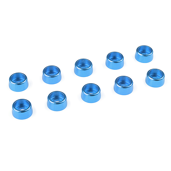 Corally Aluminium Washer For M3 Socket Head Screws Od=8mm Blue 10pcs