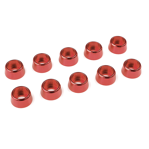 Corally Aluminium Washer For M4 Socket Head Screws Od=10mm Red 10pcs