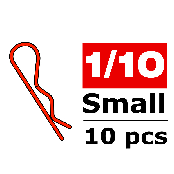 Corally Body Clips 45 Bent Small Red 10 Pcs