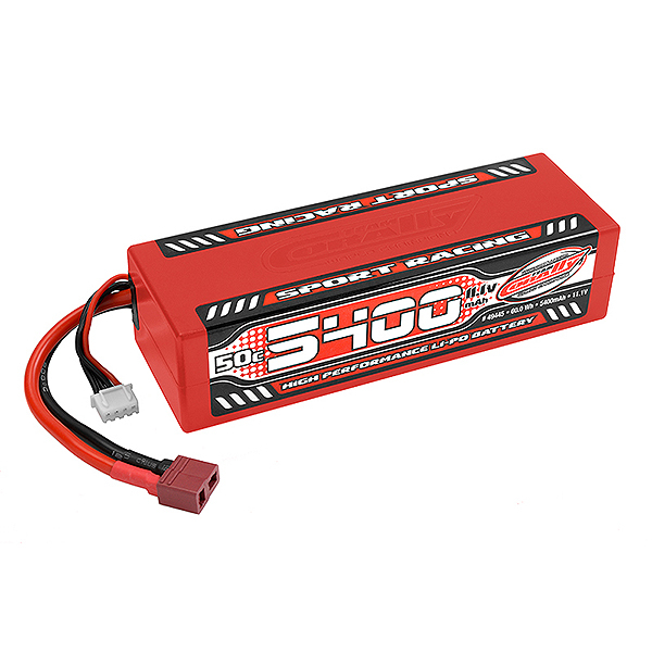 Corally Sport Racing 50c Lipo Battery 5400mah 11.1v Stick 3s Hardwire T-plug